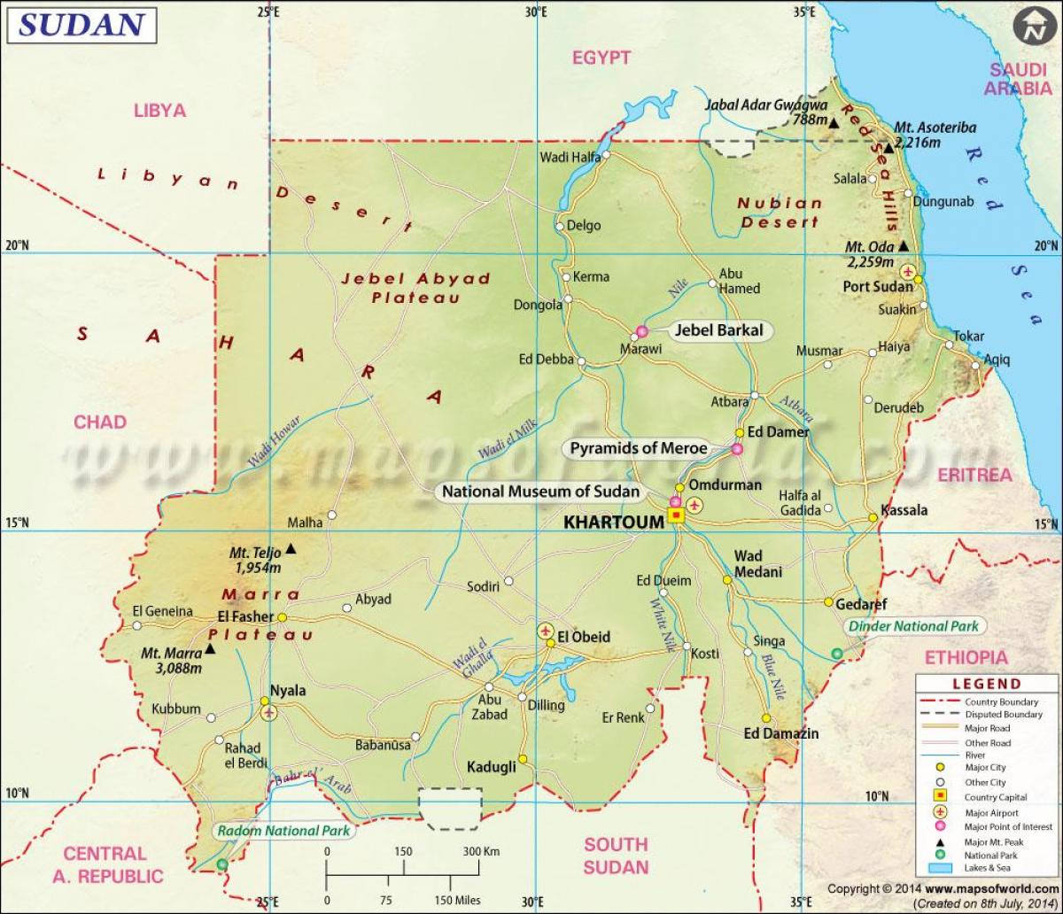 מפת סודן ערים